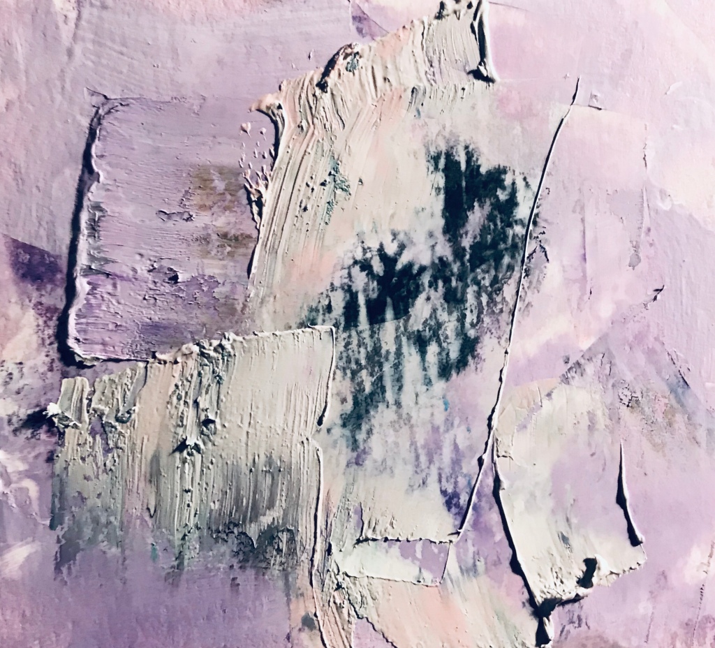 Purple and white abstract painting by Afonso abstract art. Art is intuitive . How to be intuitive with art 